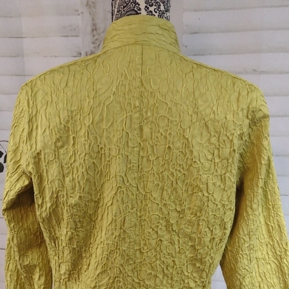 Chico's Lime Green Textured Blazer Size S/M - Picture 6 of 7